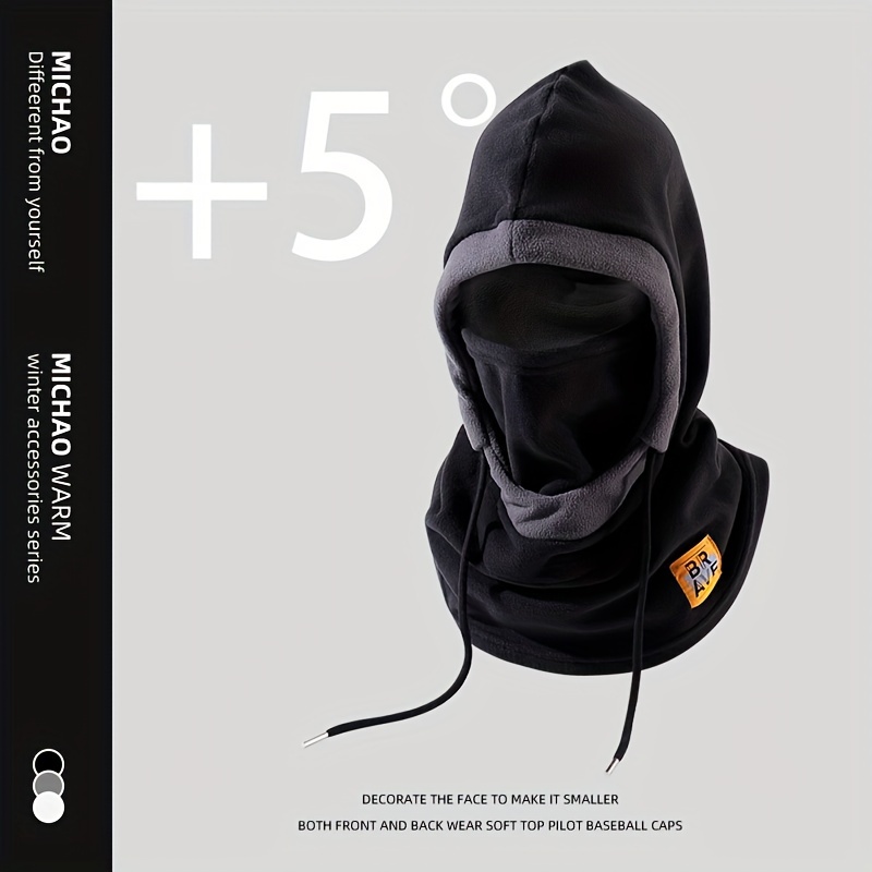 1pc Winter Lightweight Warm Headgear, Windproof Coldproof Balaclava Hat, Suitable for Skiing, Cycling, Hiking,Temu