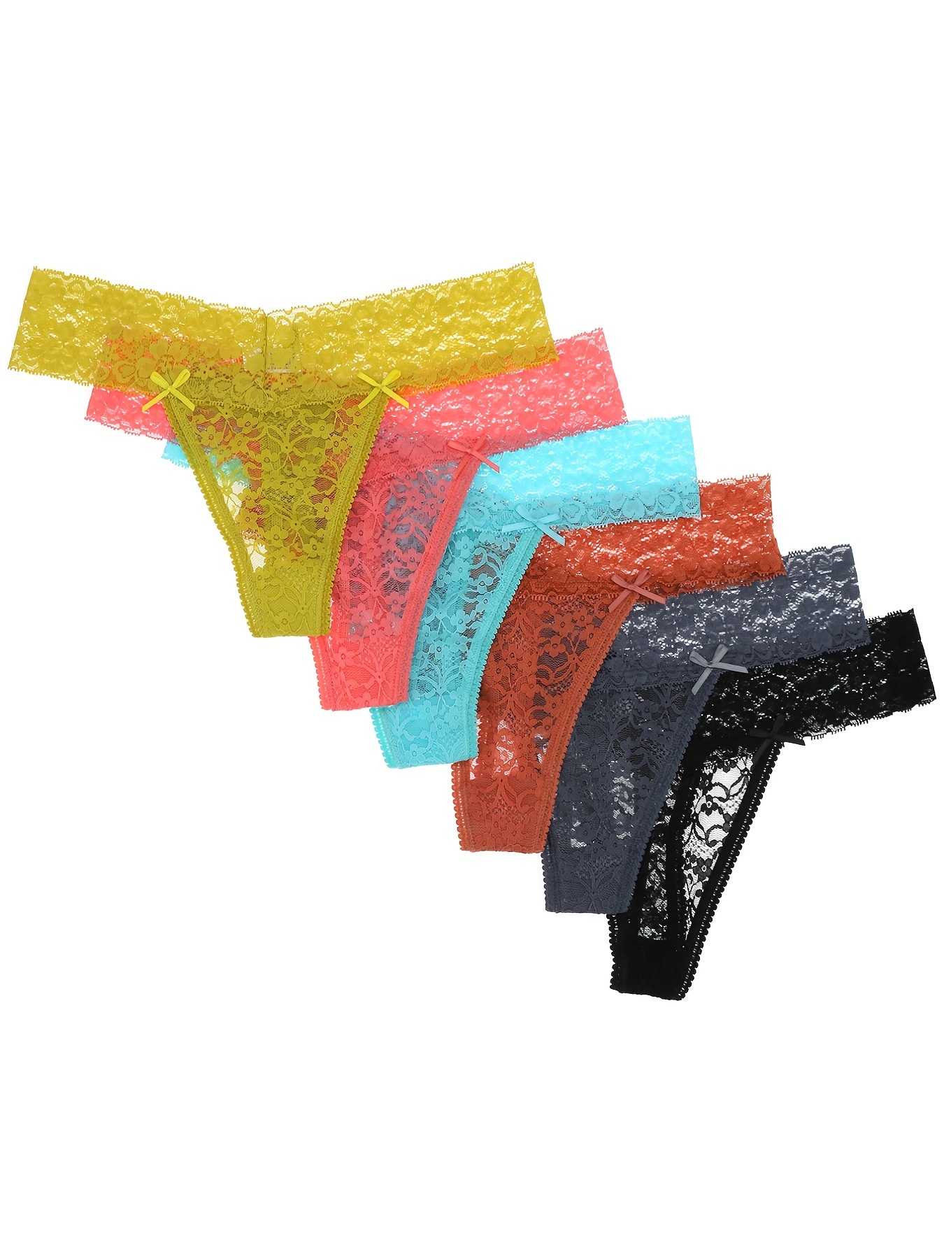 Plus Size Lace Thongs T Back Low Waist Semi Sheer Panties - Temu