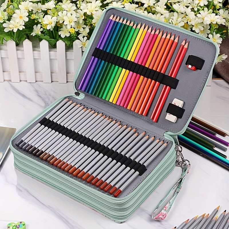 200 Holes Slot Pencil Case Pen Holder Colored Pencil Pouch - Temu