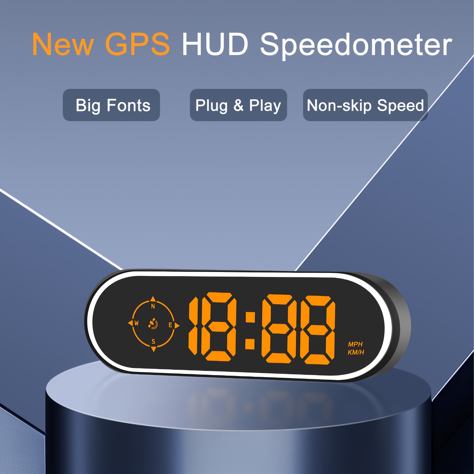 Compteur de vitesse GPS numérique Hud Mph / Km Avertissement de survitesse  pour moto de voiture