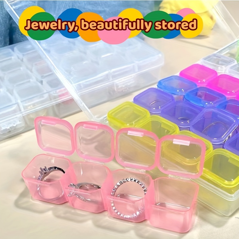 Plastic Organizer Container Storage Box 28 Slots Removable Grid Compartment  for Jewelry Earring Fishing Hook Small Accessories(Purple), snatcher