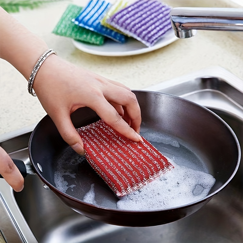 4pcs Random Colour Double-Sided Dishwashing Sponge Set