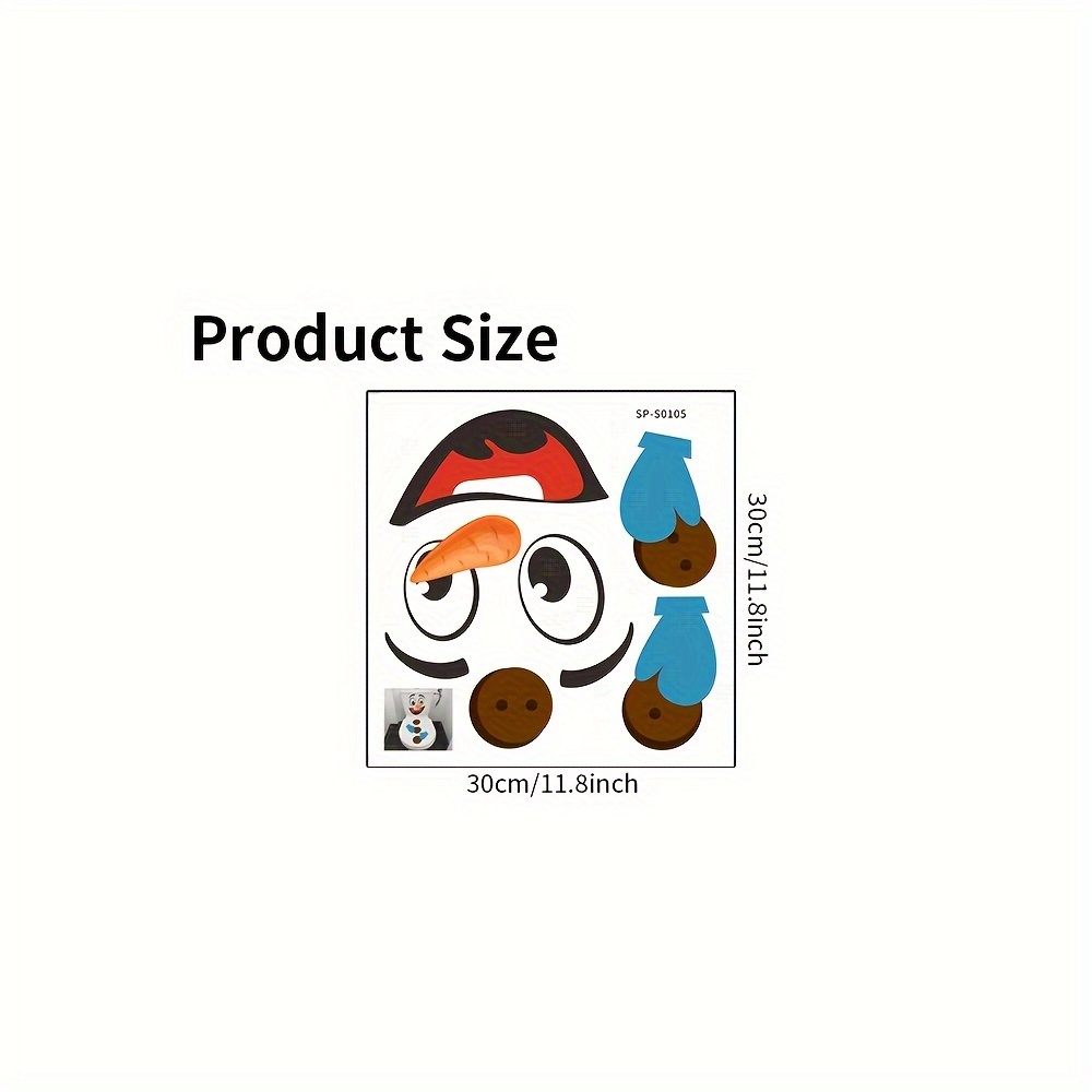 TEMU 1pc Festivo 3D Snowman Toilet Sticker - Autoadesivo, Finitura Opaca, Design Cartone con e , per la Decorazione del Bagno di Natale, Decorazione