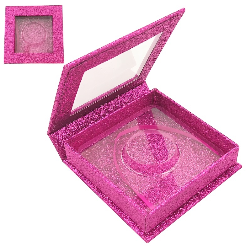 Square Eyelash Box Glitter Mink Eyelashes Case Makeup 3D Mink False Lashes Box Faux Cils Packaging