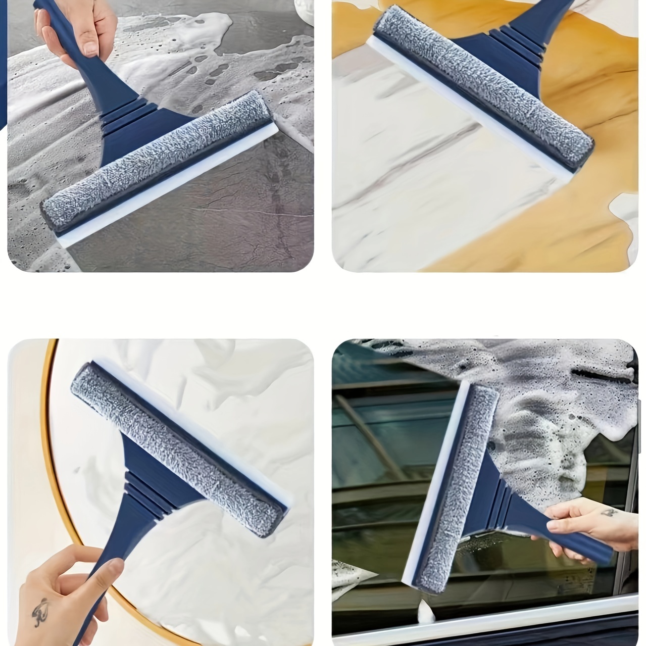 2-in-1 Glass Wiper: Scraping & Washing Tool