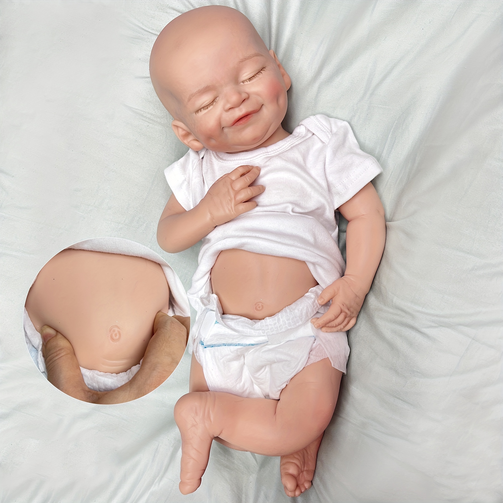 13.5 in Full Body Platinum Silicone Baby Reborn Doll Realistic Alien  Newborn Boy