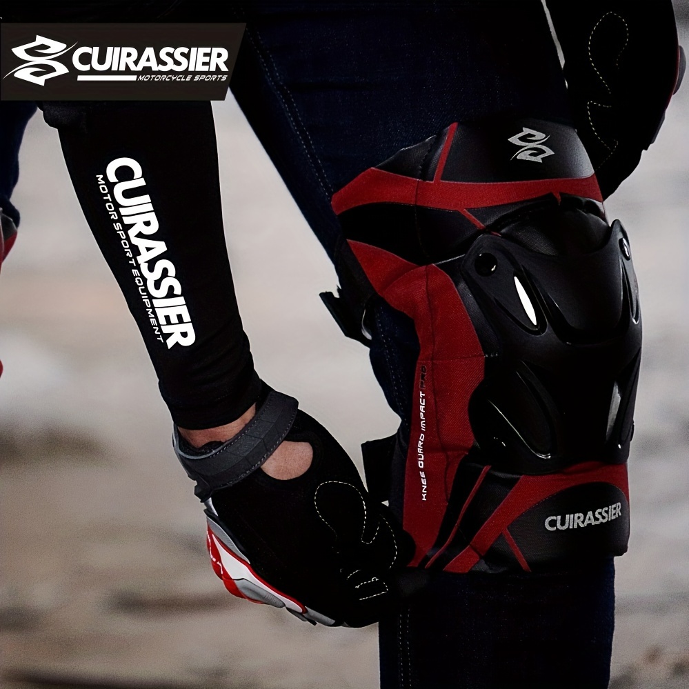  Rodilleras de motocicleta Cuirassier para el codo Racing  Off-Road Protector de rodilleras para motocross Protector de moto  protección rodilleras para invierno (color K01 2 Coral Rojo, tamaño: tamaño  libre) : Todo