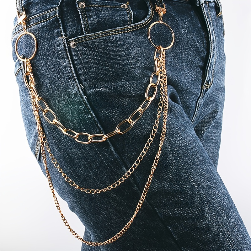 Multi layer Body Chain Waist Belt Punk Jean Chain Wallet - Temu