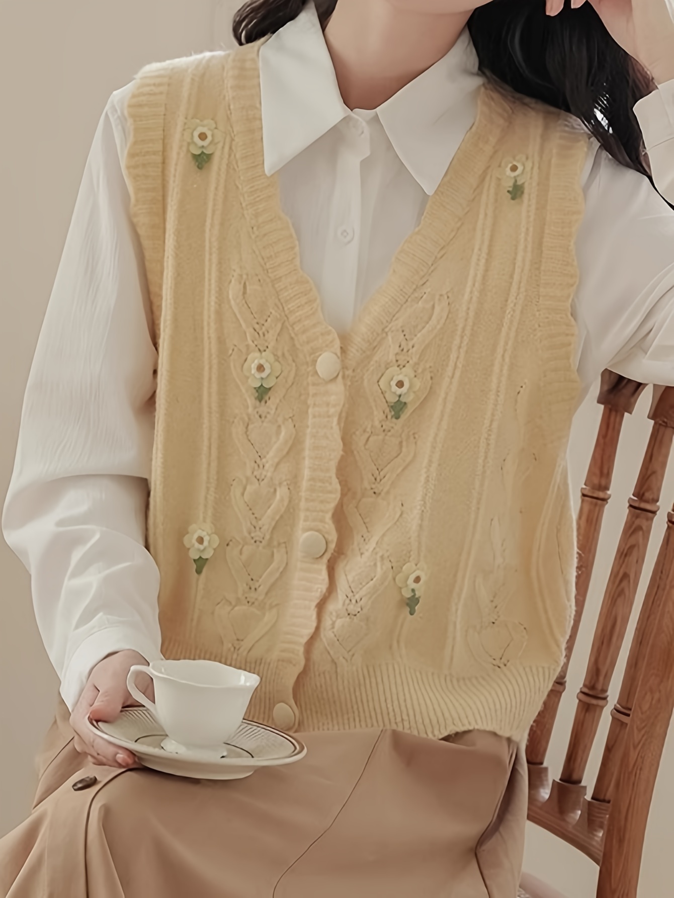 Button Knitted Vest