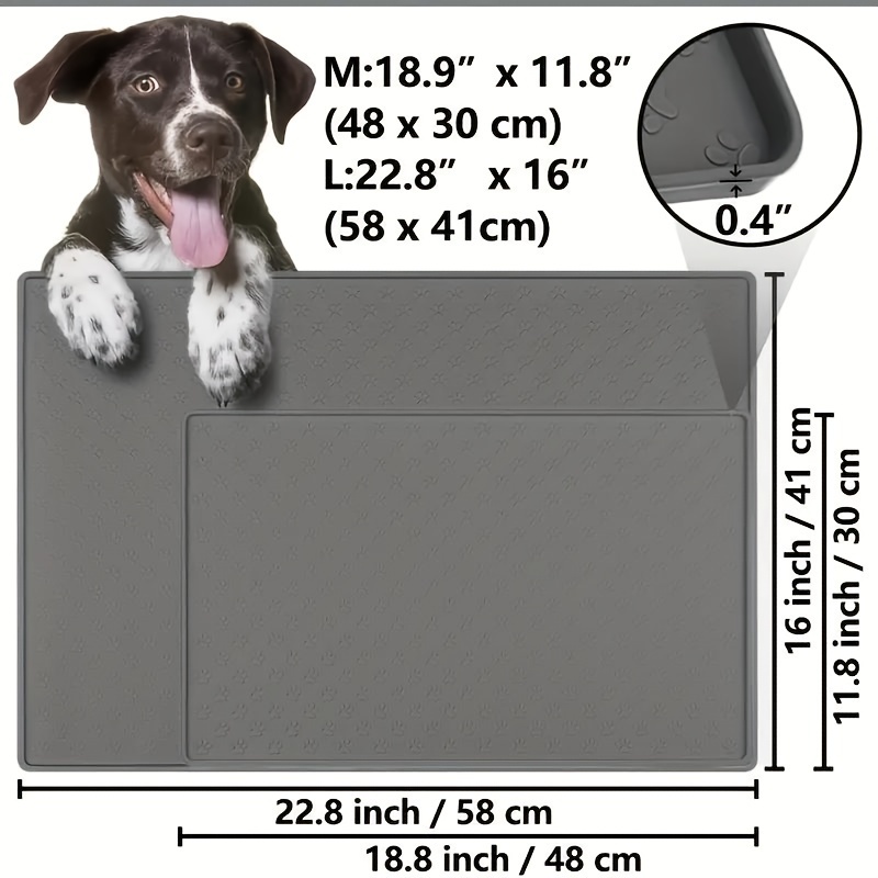 Dog Food Mat - Waterproof Dog Bowl Mat, Silicone Dog Mat for Food and  Water, Pet Food Mat with Edges, Dog Food Mats for Floors, Nonslip Dog  Feeding Mat 