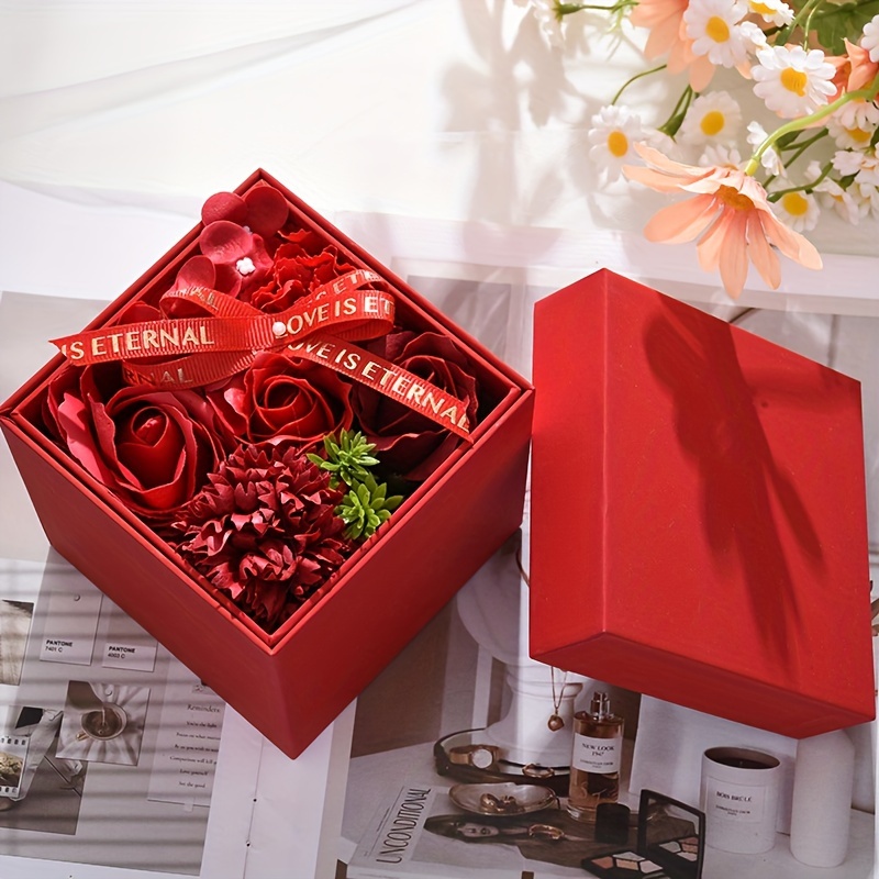 Valentine's Day Rose Gift Box Imitation Rose Jewelry - Temu