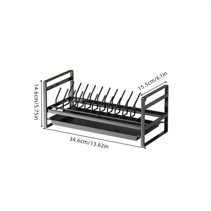 3 Tier Dish Drainer Rack Storage Drip Tray Sink Drying Wired Draining Plate  Bowl