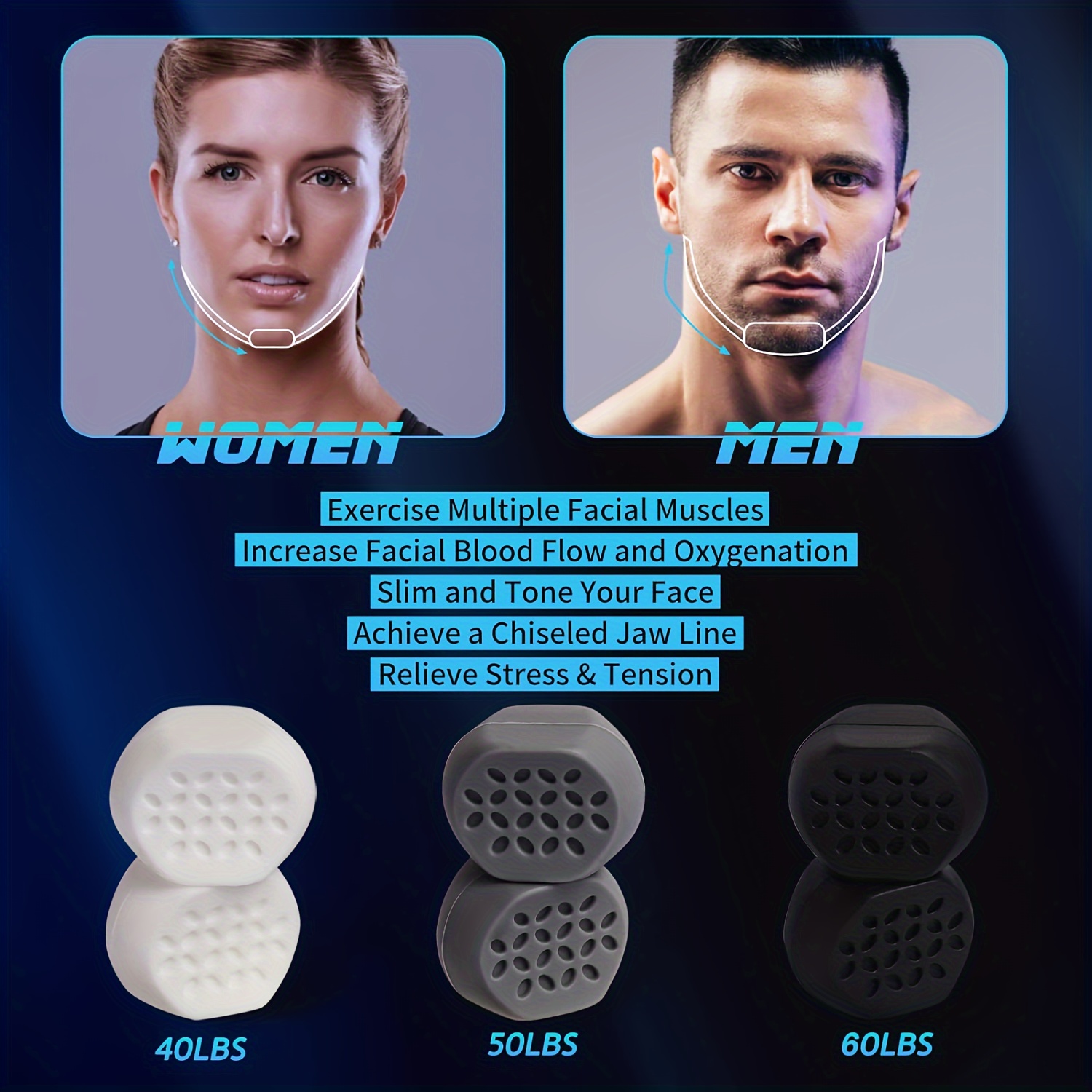 Jawline Exerciser: 5 Resistance Levels Silicone Jaw Trainer - Temu