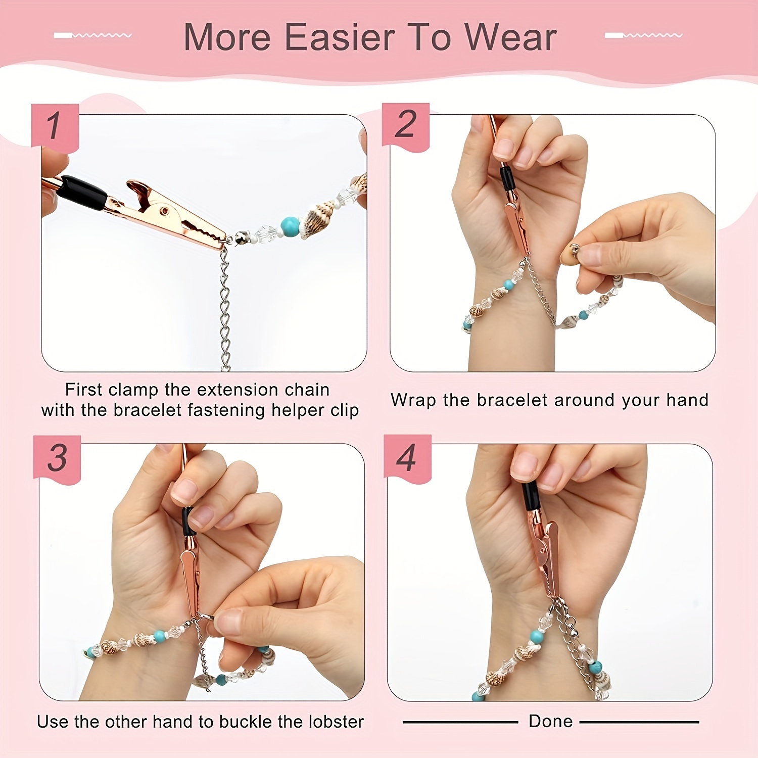  Bracelet Assistance Tool, Necklace Jewelry Watch Bracelet  Buckle Fastener Jewelry Fastening and Hook Assist