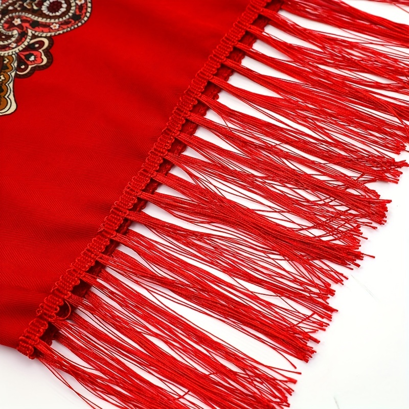 Bohemian Tassel Wrap Vintage Square Large Blanket Scarf