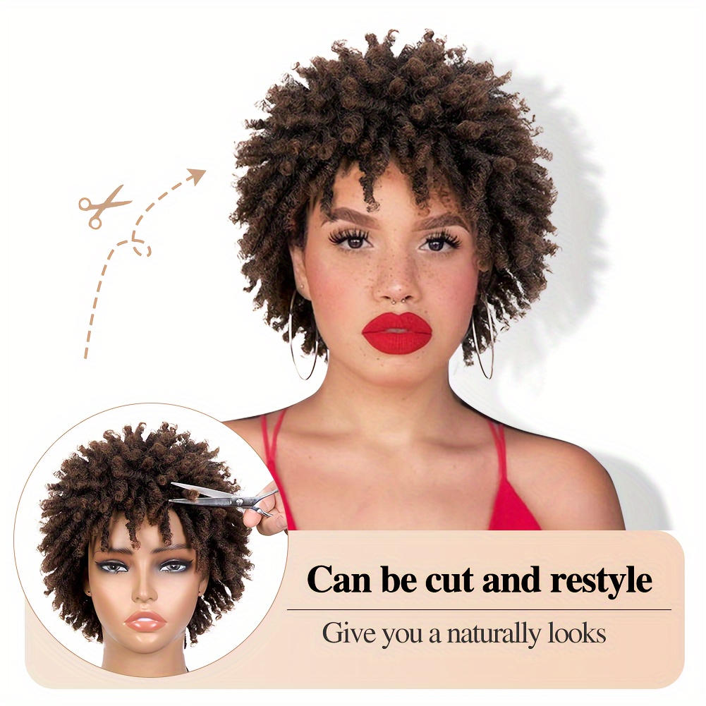 Dreadlock Wig Short Twist Wigs Women Men Afro Curly Temu