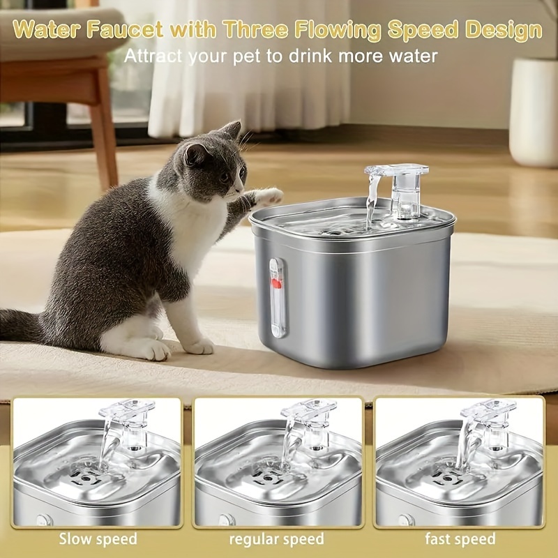 Cat Automatic Water Dispenser Pet Smart Sensor Water Feeder USB Faucet with  Filter Stainless Steel Dog Water Feeder Pet Supplies