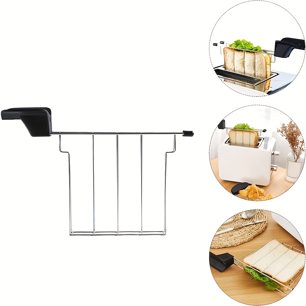 Stainless Steel Sandwich Holder Cage Warming Rack Attachment Toaster  Accessory Kitchen Utensils Anti-scalding Handles