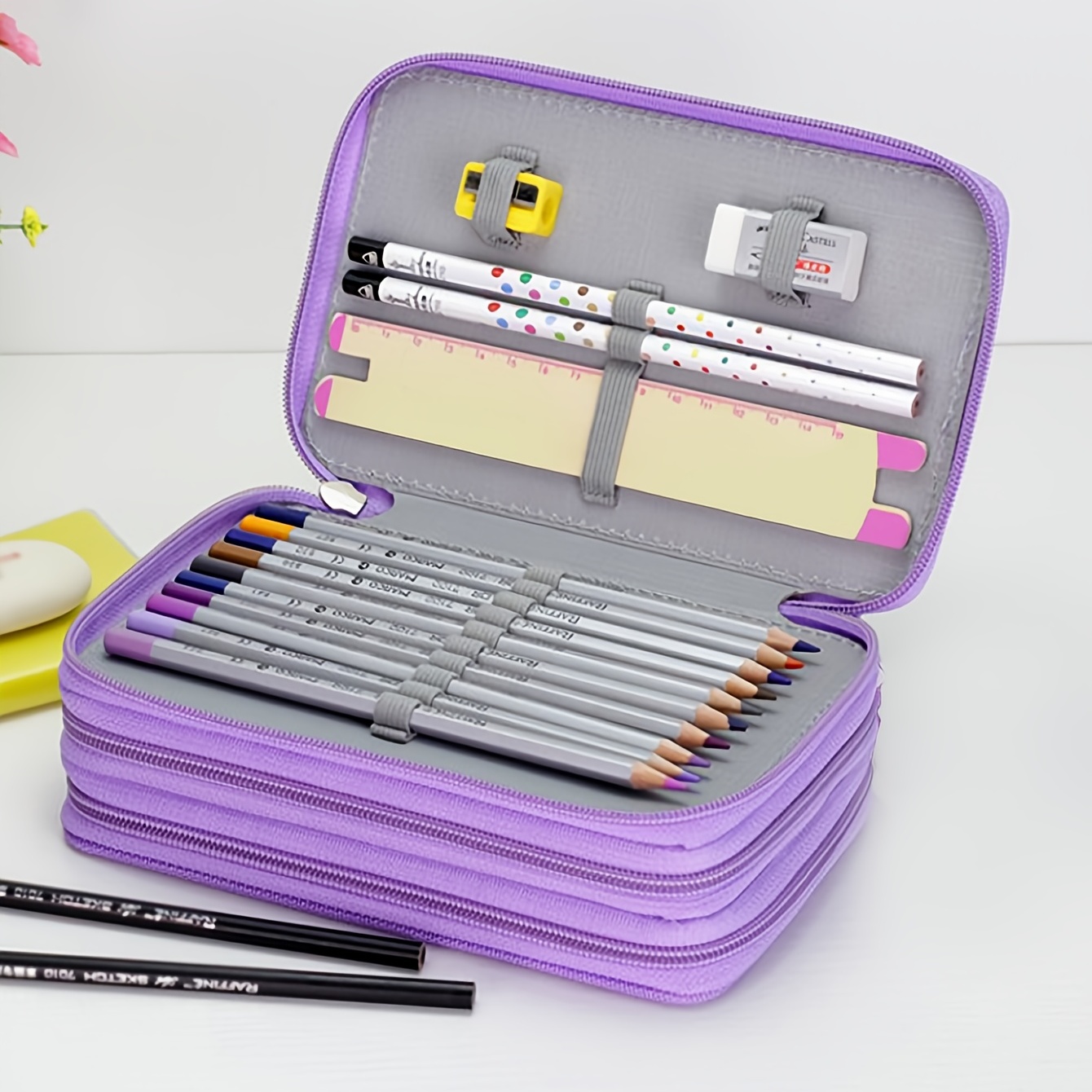 CARAMEL & CIE. Pencil Case STARRY RAINBOW Purple for girls