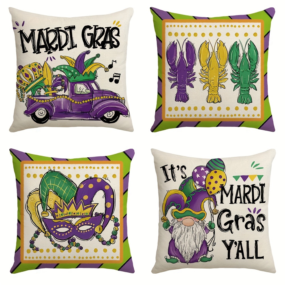 Mardi Gras Throw Pillow Covers For Home Decorations - Temu