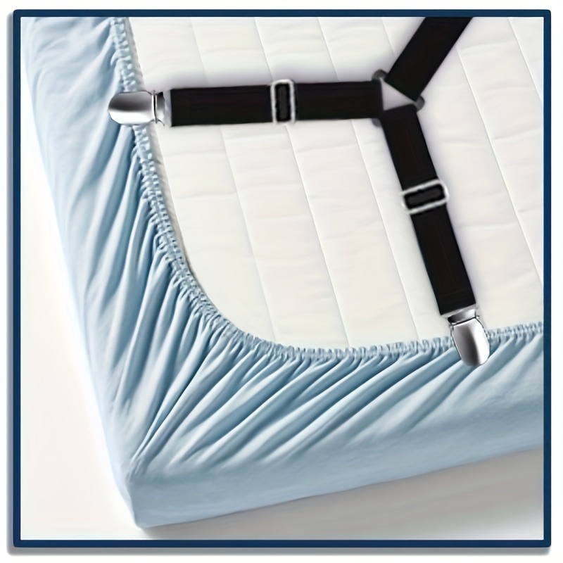 SAYLITA 4 Pack Bed Sheet Holder Straps Criss-Cross Sheets Stays