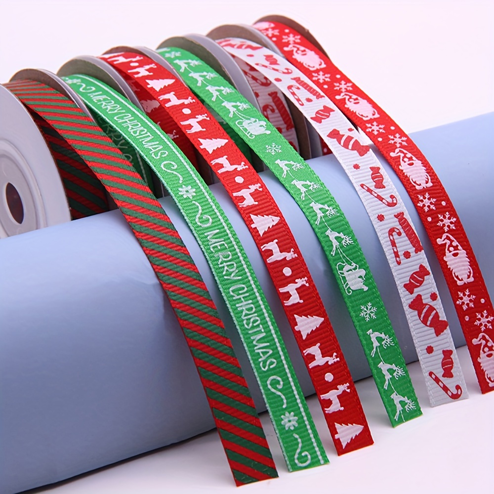 Tatuo 100 Yards Satin Ribbon Christmas Gift Wrapping Ribbon for DIY Gifts, 10 mm Wide (Red and Green)