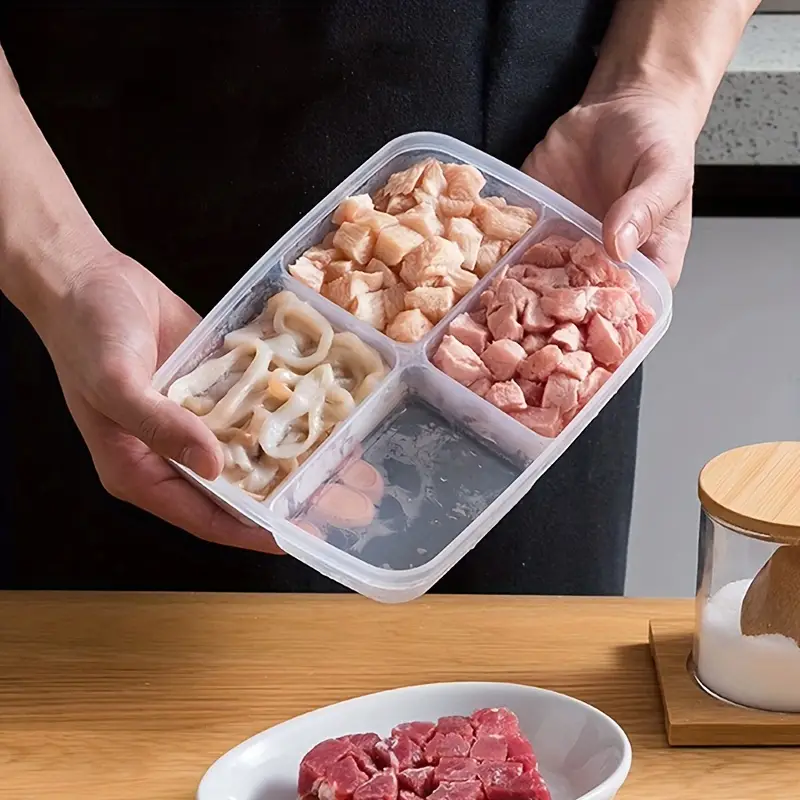 Frozen Meat Four-grid Box, Shredded Meat Frozen Box, Refrigerator
