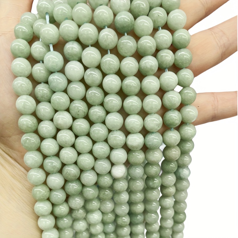 Natural Stone Burma Jade Beads Round Loose Spacer Beads For - Temu