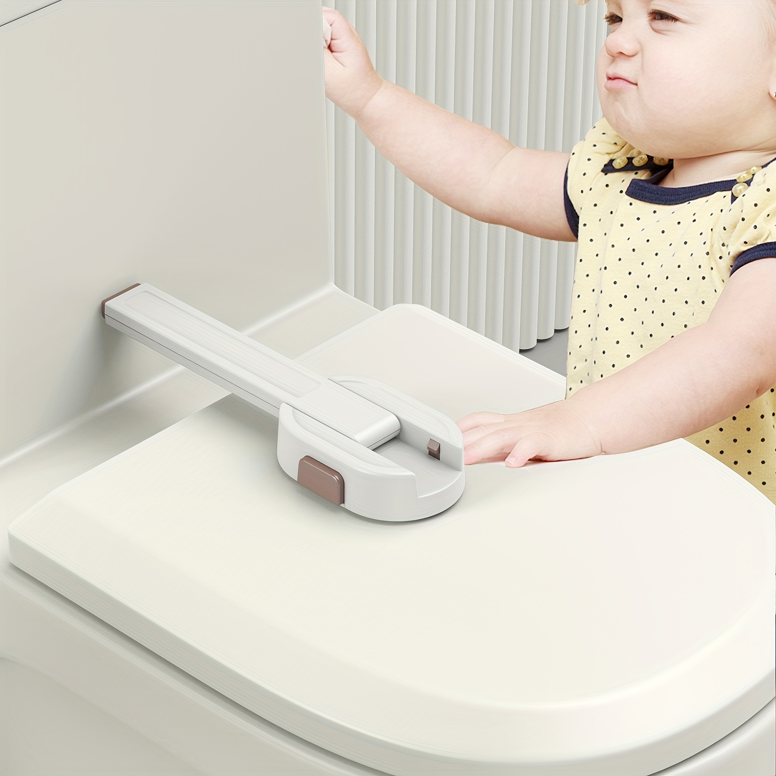 1pc Baby Safety Toilet Lock Bathroom Children Proof Toilet Seat Locks  Protective Flattish Toilet Lid Security Lock