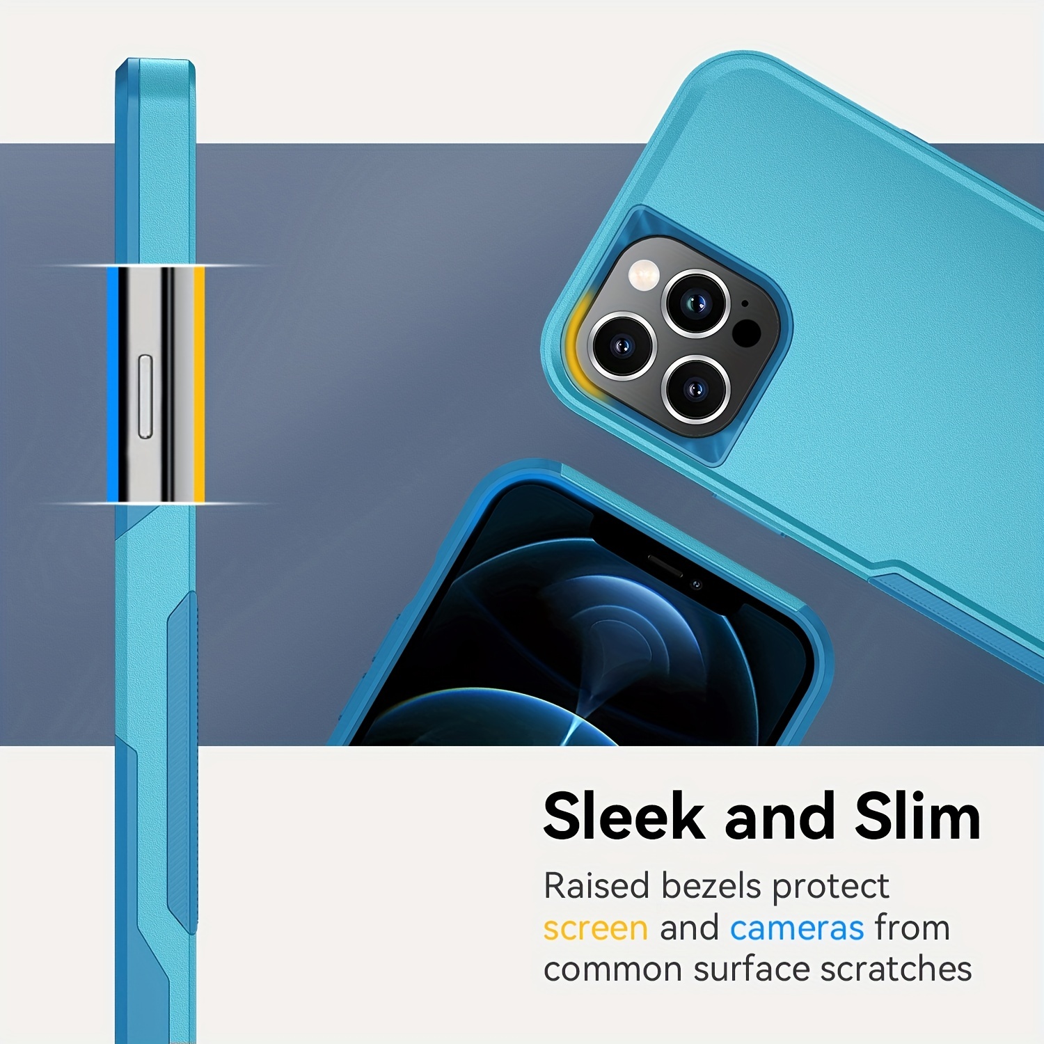 Funda De Silicona Azul Para iPhone 13 Protector Carcasa Gel