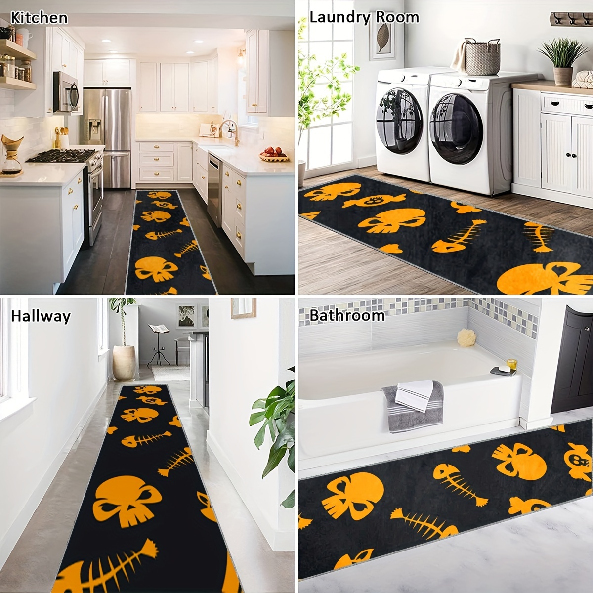 Extra Long Runner Rugs, Soft Laundry Room Rug Hallway Rug, Kitchen Mat,  Soft Non Slip Machine Washable Stair Carpet Runner For Hall Living Room  Bedroom Sunroom Hardwood Floors, Halloween Day Of The