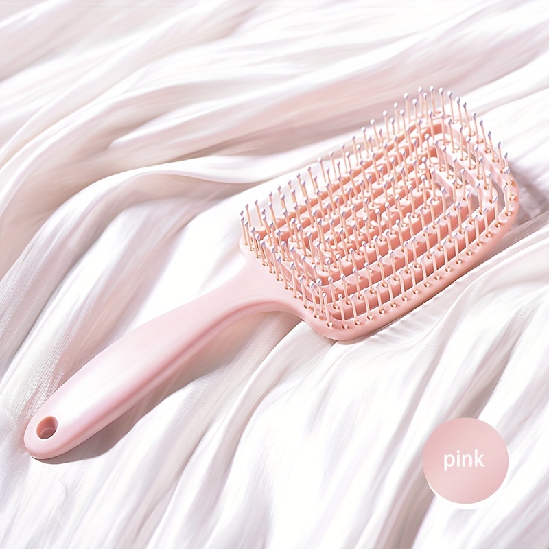 Image of Hollow Out Hairdressing Brush Fluffy Hair Styling Brush Anti Static Hair Comb For All Hair Types