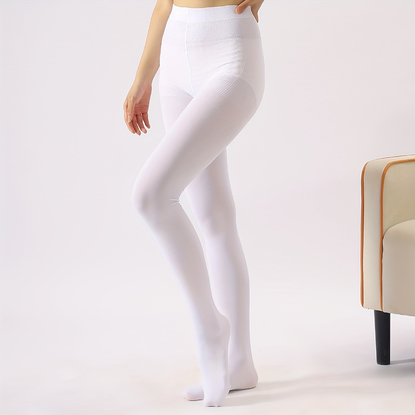 Opaque Elastic Tights, High Waist Thermal Slim Leggings, Women's Stockings  & Hosiery