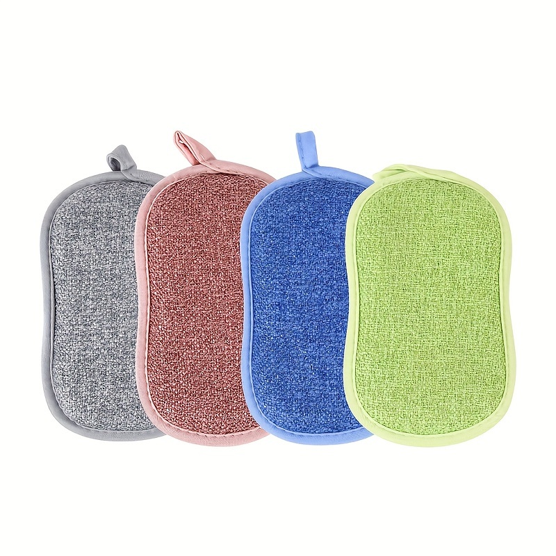 Reusable Sponges Kitchen Non Scratch Microfiber Sponge Scrubber Sponge  Reusable Scouring Pads Dish Sponge for Kitchen Cleaning Dishes and Pots 