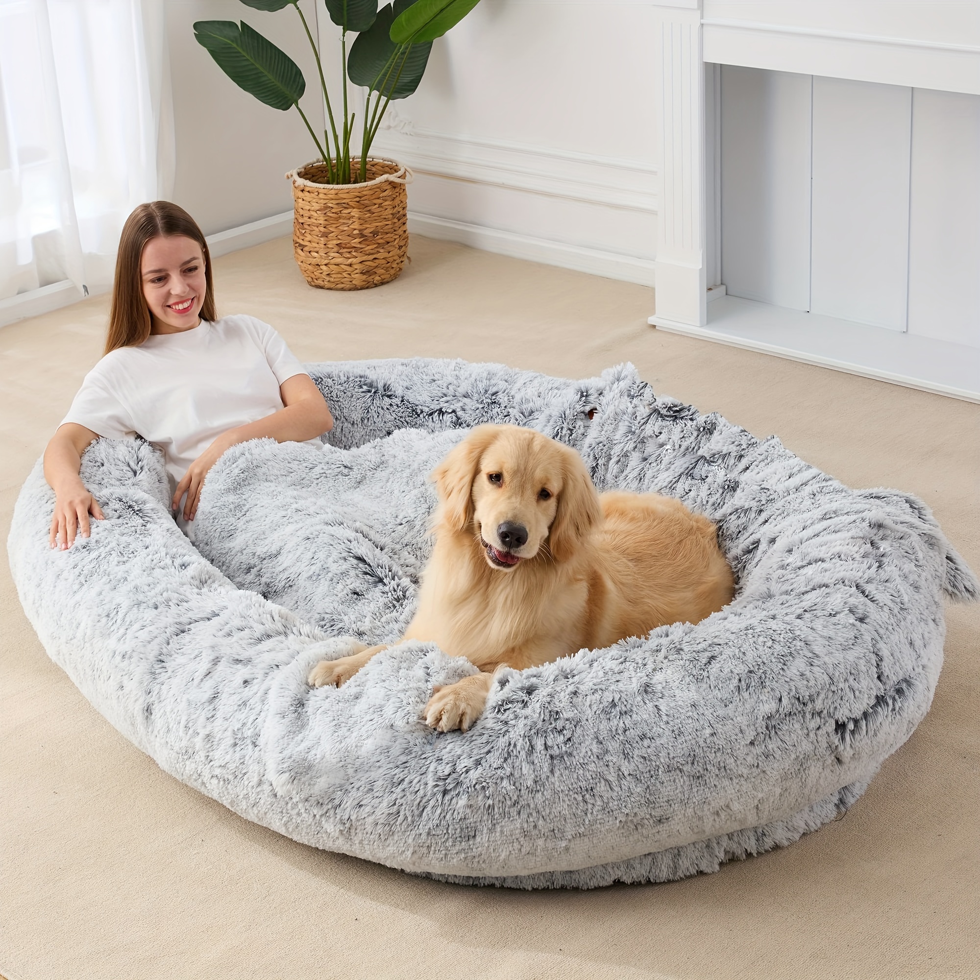 Human Dog Bed People Adults Calming Human Size Giant Dog Bed - Temu