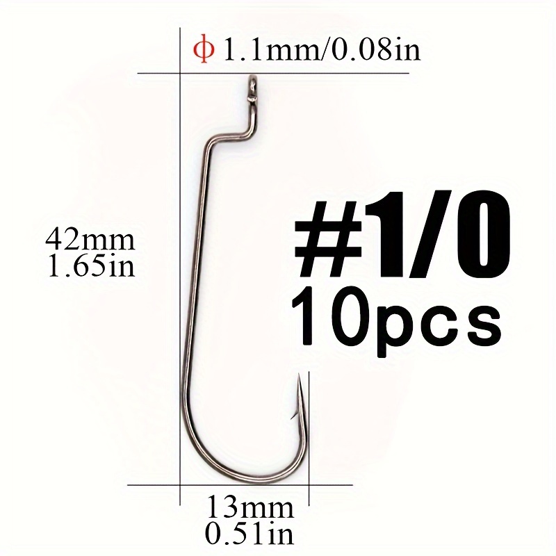 Fishing Circle Hooks, Carbon Steel Offset Hook with Barbs for Freshwater Saltwater | Harfington, 42mm/1.65