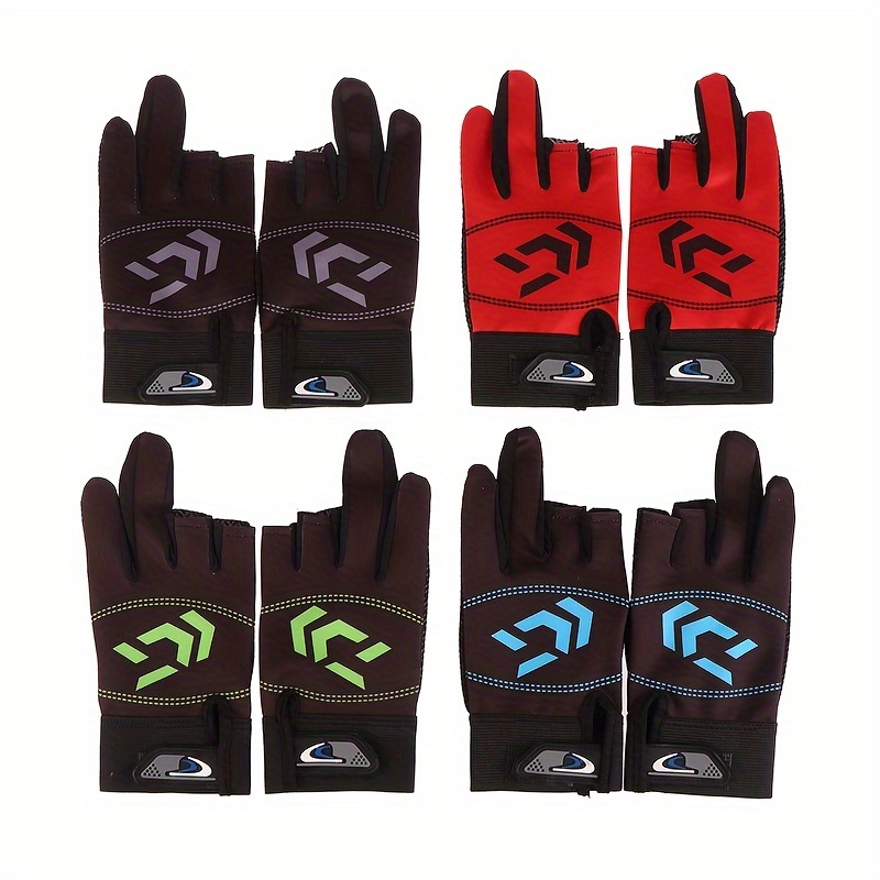 1pair Fishing Gloves, Outdoor Fishing Waterproof Anti-slip 3 Cut Finger  Gloves