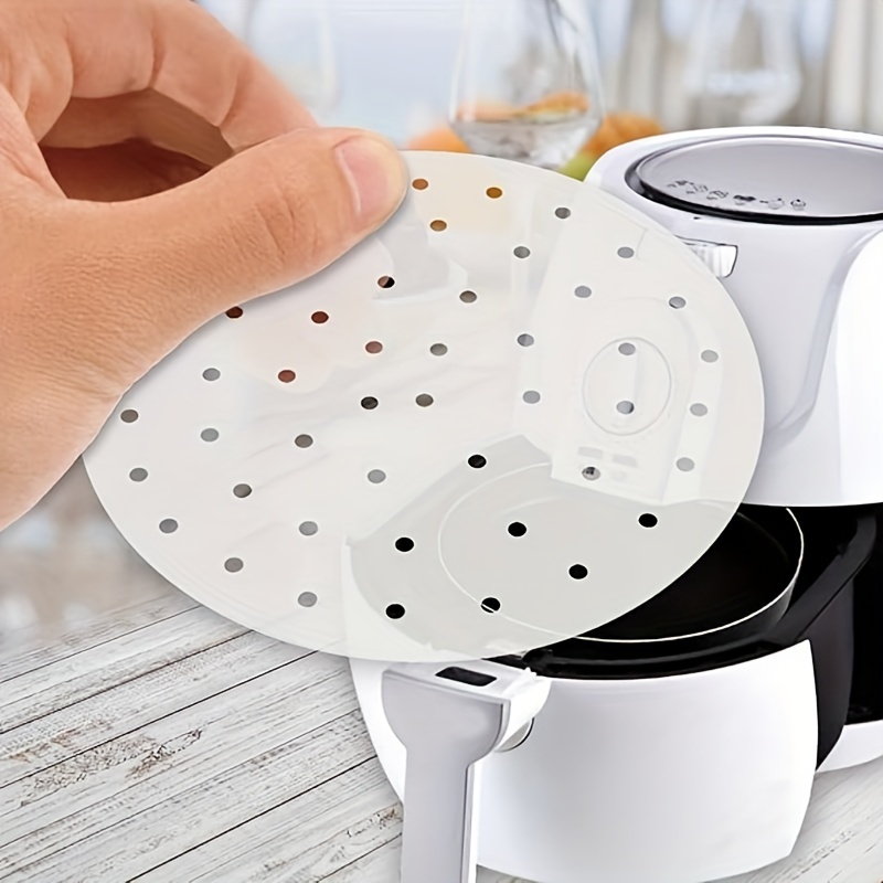 Disposable Air Fryer Paper Liners, Suitable For Air Fryers, White Air Fryer  Liners, Perforated Steamer Liners, Suitable For Ovens, Microwaves, Bamboo  Baskets - Temu