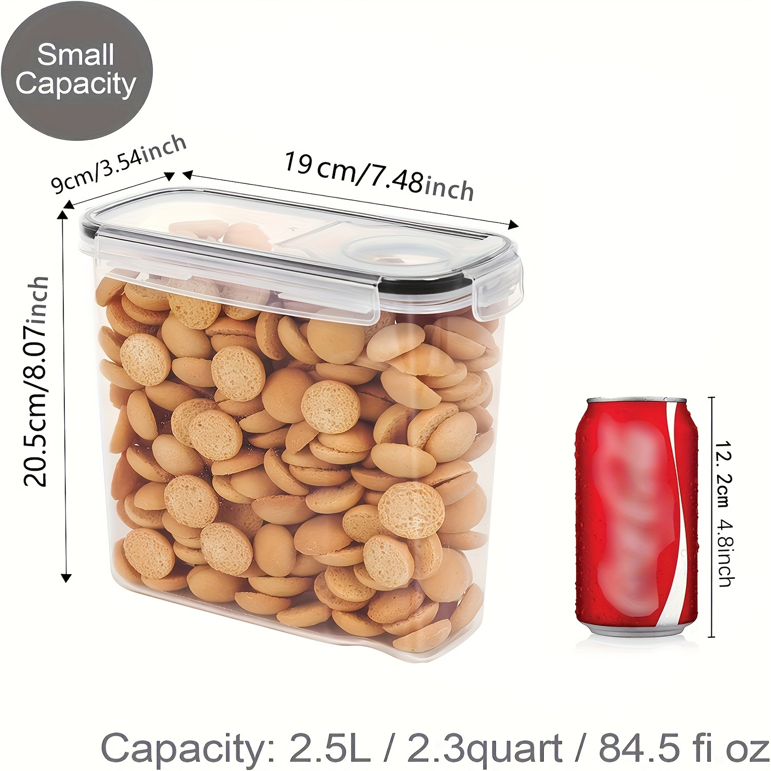 Airtight Cereal Storage Containers Set - Bpa Free, Dishwasher Safe