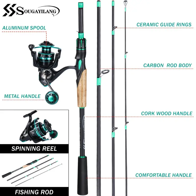 Sougayilang Fishing Rod Reel Combo Including 4 Sections - Temu