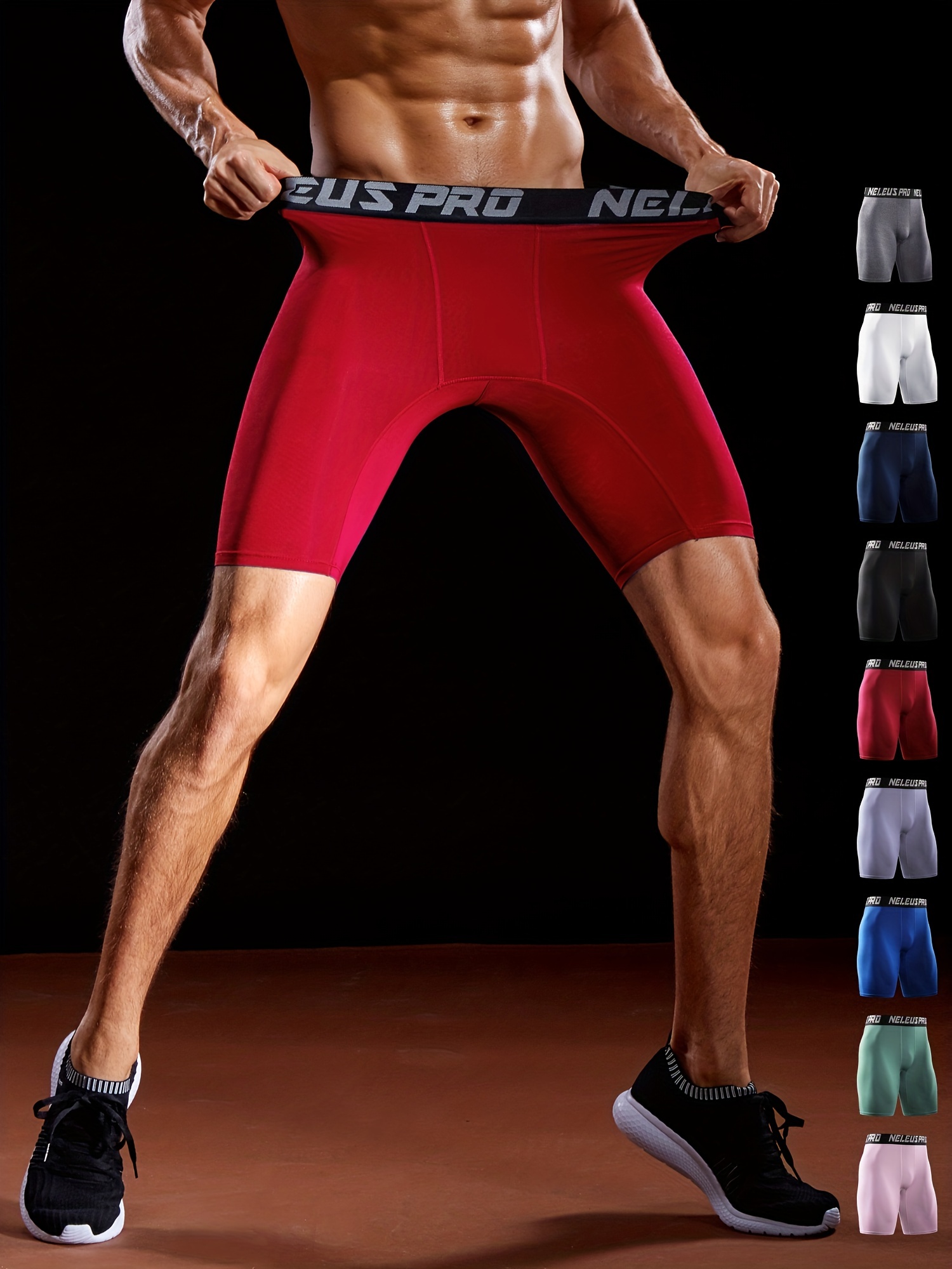 Mens Quick Drying Compression Shorts Casual Breathable Elastic