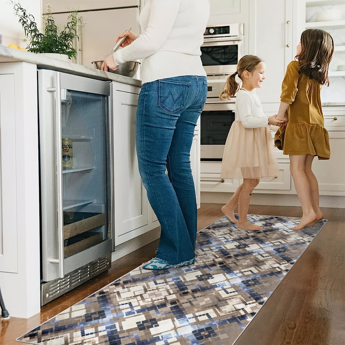 Modern Abstract Non Slip 2'X10' Indoor Outdoor Runner Rug