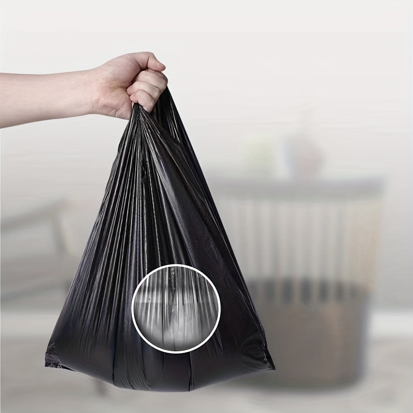 Black garbage bags household thickened portable vest style medium and large  kitchen disposable garbage bags wholesale plastic bags