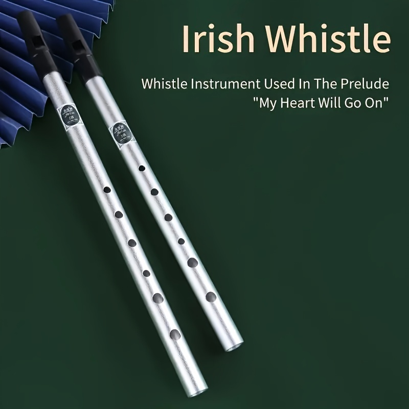 Feadog Brass Tin Whistle Key of D Irish Penny Flute Made in Ireland, Black