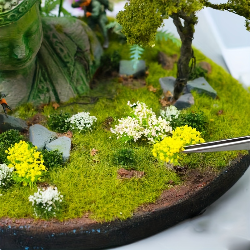 Model Flower Grass Tufts Diorama Elements Self Adhesive Wargame