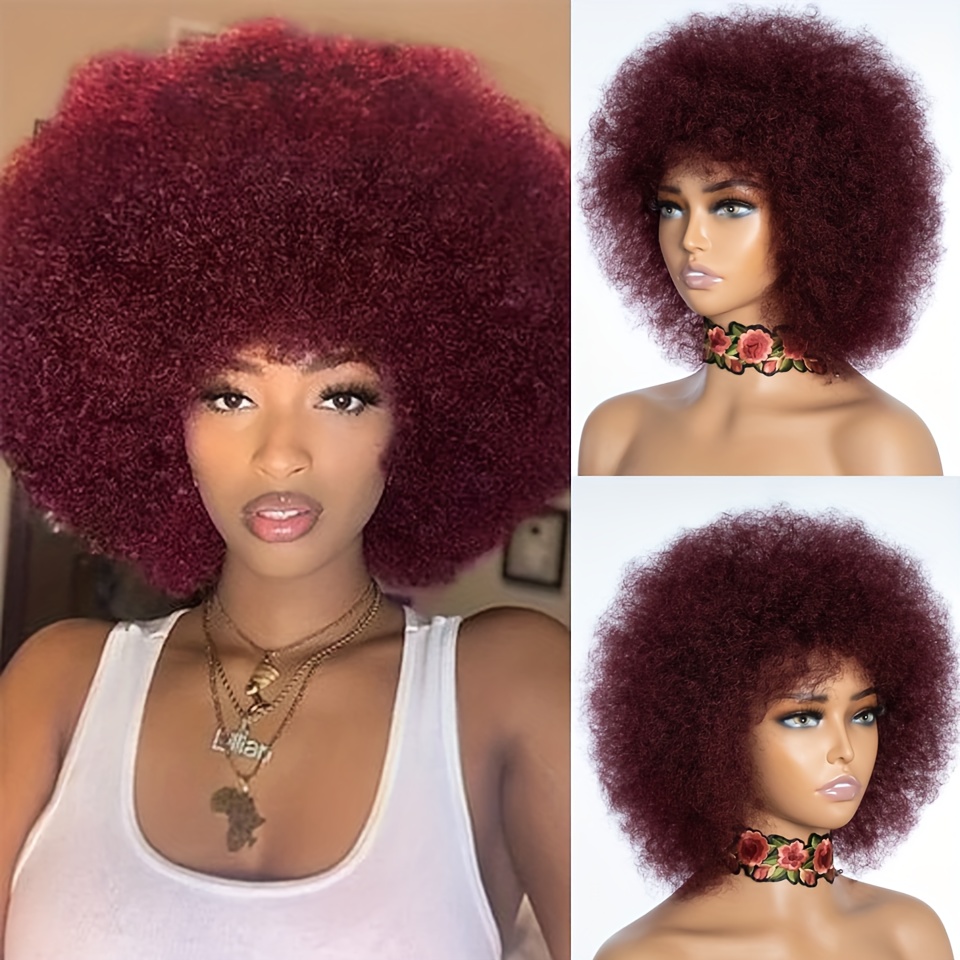 14 Pouces Afro Kinky Cheveux Bouclés Perruques Fluffy Bombe - Temu Belgium