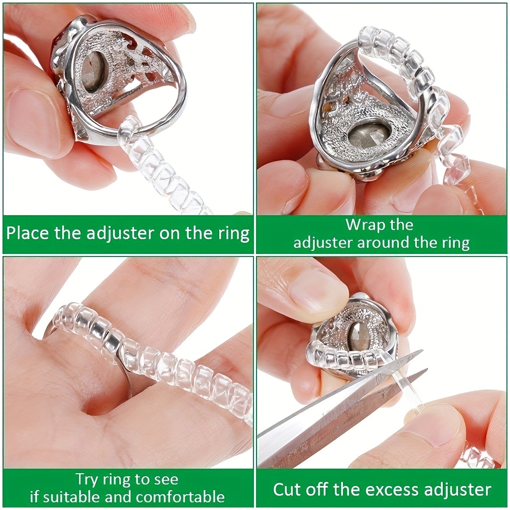 Ring Size Adjuster Rubber Fastener Of Golden Ring - Temu