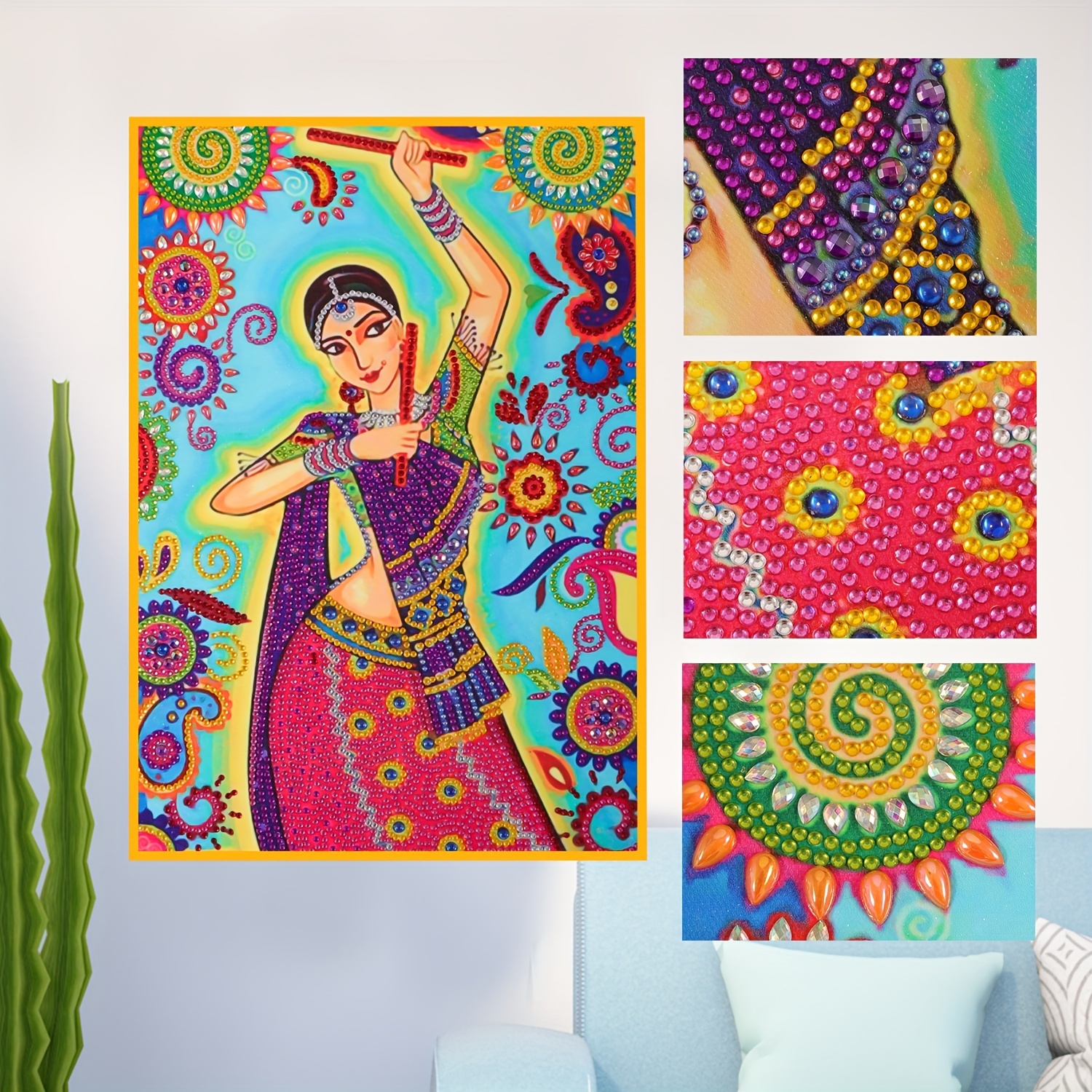 Abstract Krishna Radha DIY 5D Diamond Painting by Numbers Kit on