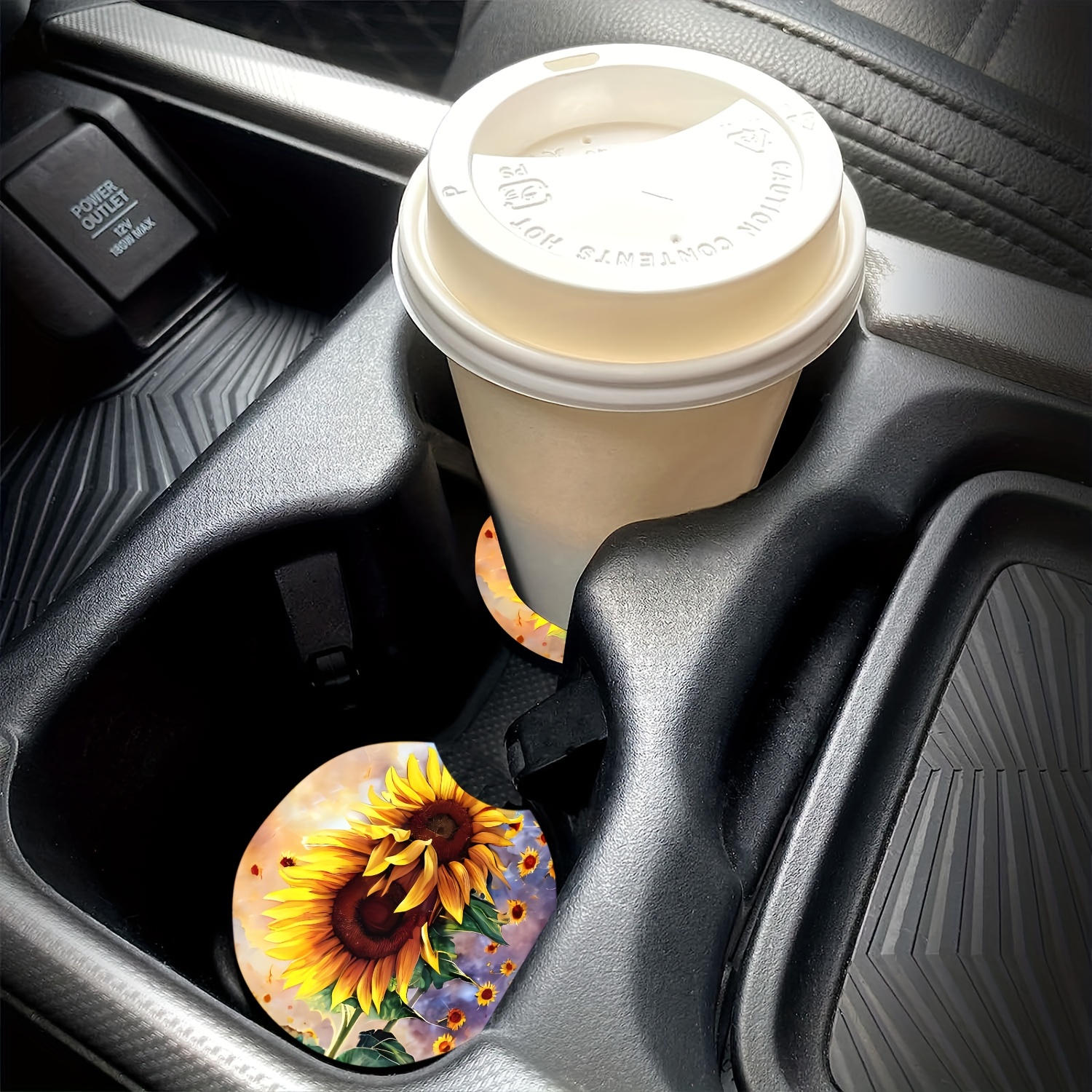 Sunflower Hug Coasters, Car Cup Holder Coasters, Pad Table Decor,car  Interior Accessories Cup Mat, Car Coasters For Cup Holders - Temu