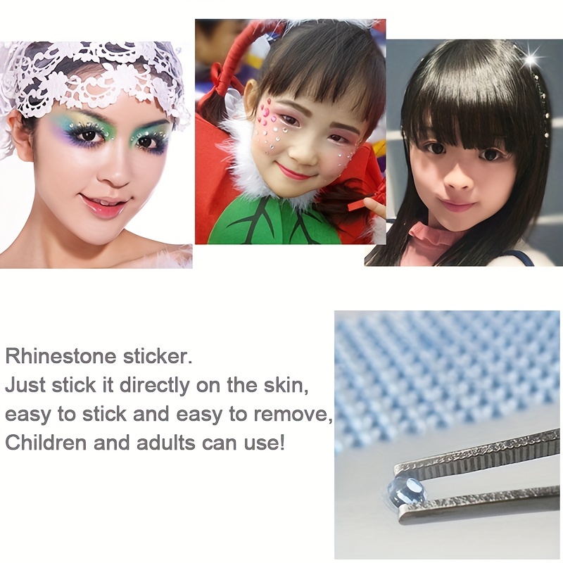 New 3D Rhinestone Face Sticker for Children Festival Makeup Crystals Face  Gems Jewels Stickers Kids Bright Stickers for The Face
